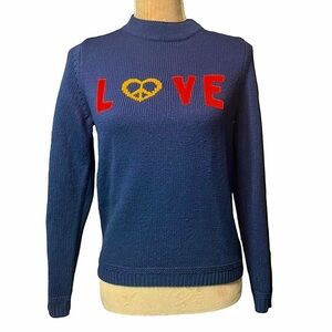 525 America Peace Love Navy Sweater